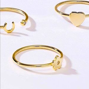 Minimalist CZ 14K Gold  Midi Knuckle Stackable Flower Ring